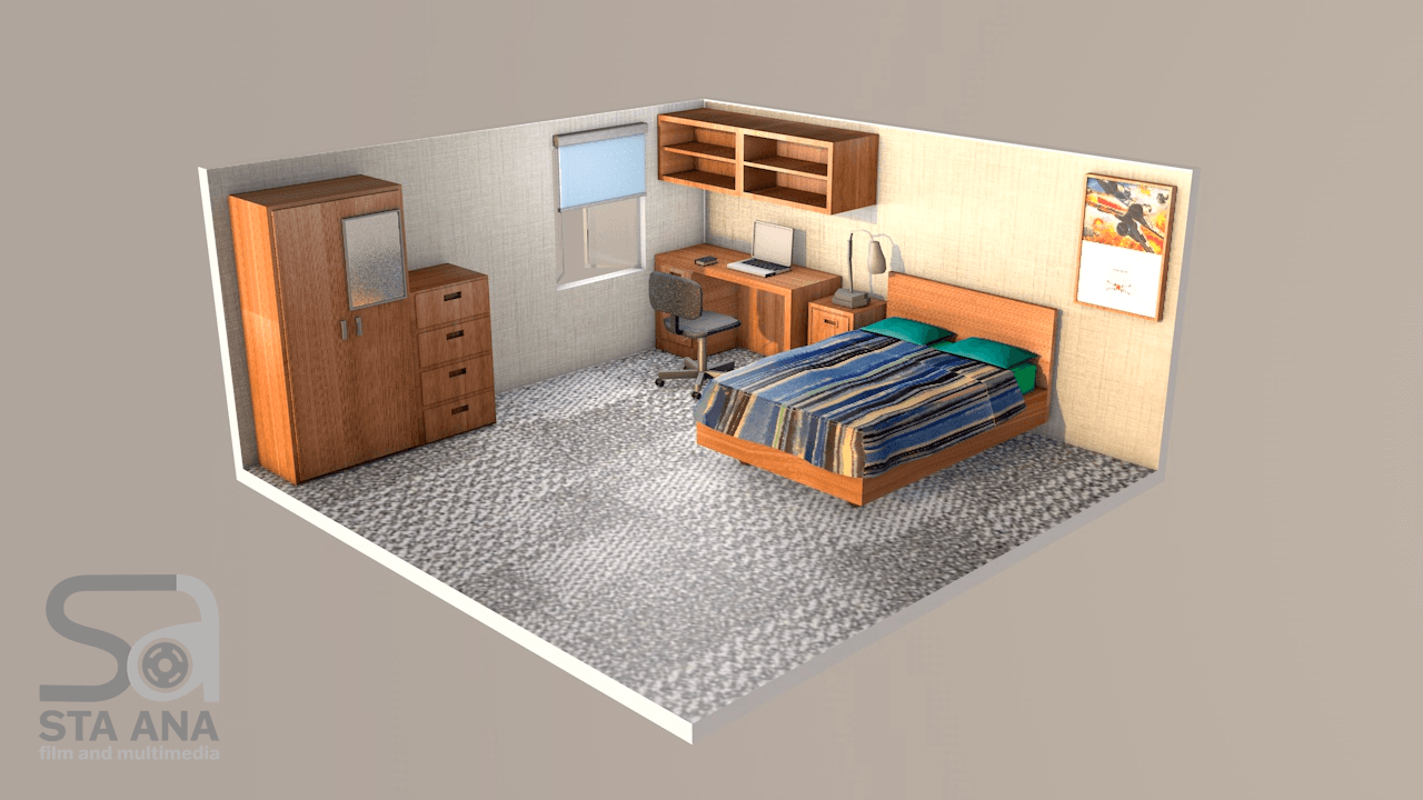 3D Isometric Room model by Riz Sta. Ana