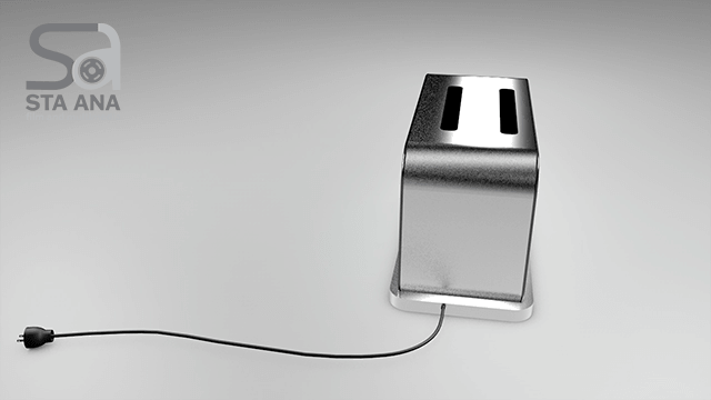 Toaster 3D model side view by Riz Sta. Ana